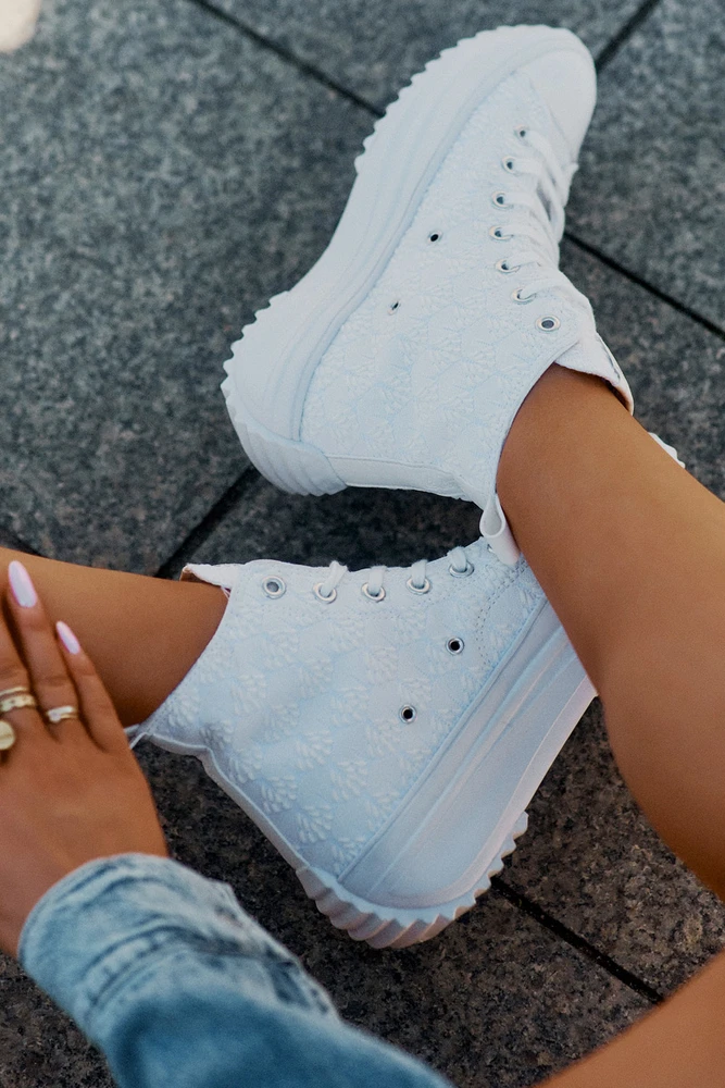 Lee Cooper Balti išsiuvinėti batai ant platformos