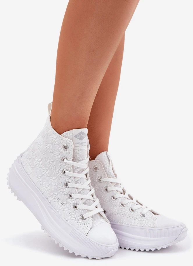 Lee Cooper Balti išsiuvinėti batai ant platformos