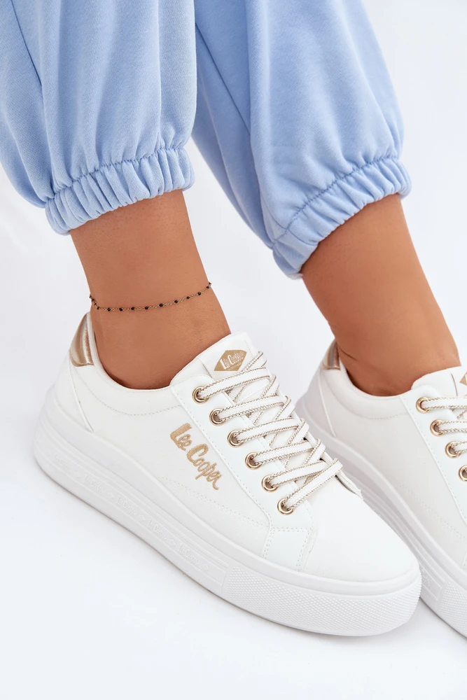 Lee Cooper Juodi suvarstomi bateliai ant platformos
