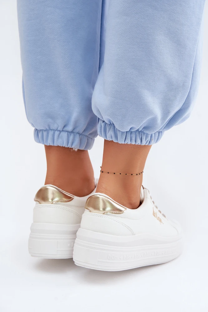 Lee Cooper Juodi suvarstomi bateliai ant platformos