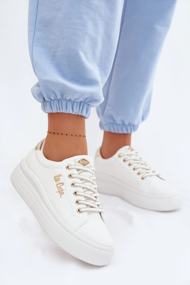 Lee Cooper Juodi suvarstomi bateliai ant platformos