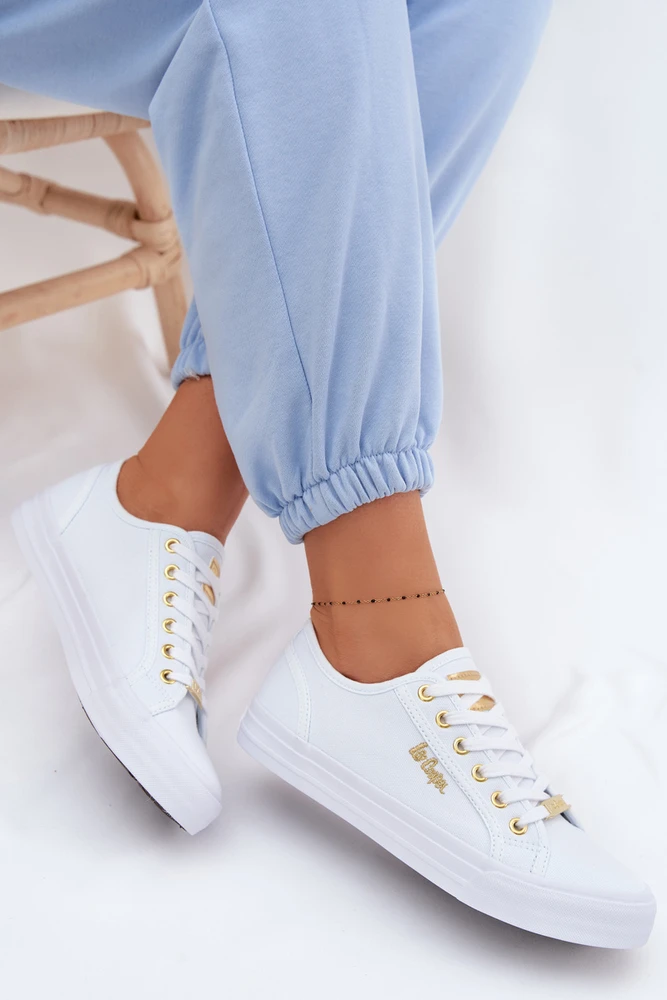 Lee Cooper Moteriški balti klasikiniai suvarstomi bateliai