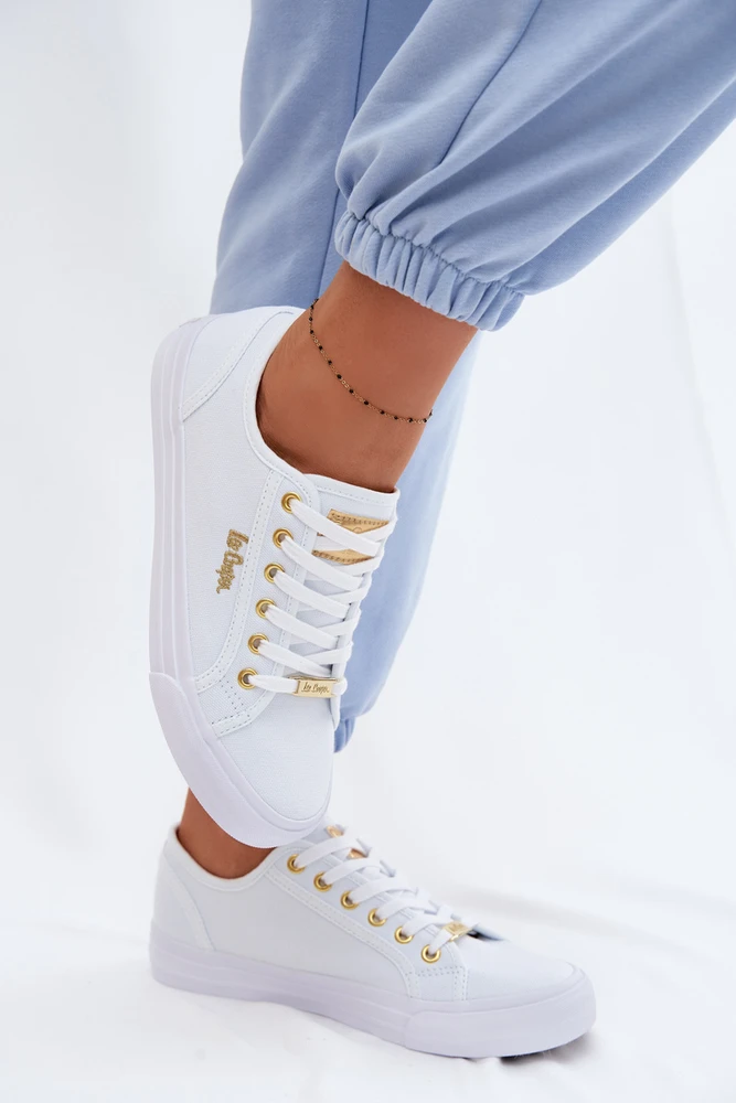 Lee Cooper Moteriški balti klasikiniai suvarstomi bateliai