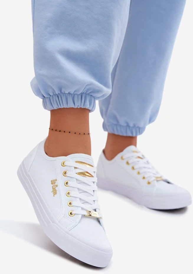 Lee Cooper Moteriški balti klasikiniai suvarstomi bateliai