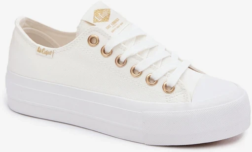 Lee Cooper Moteriški balti klasikiniai suvarstomi bateliai