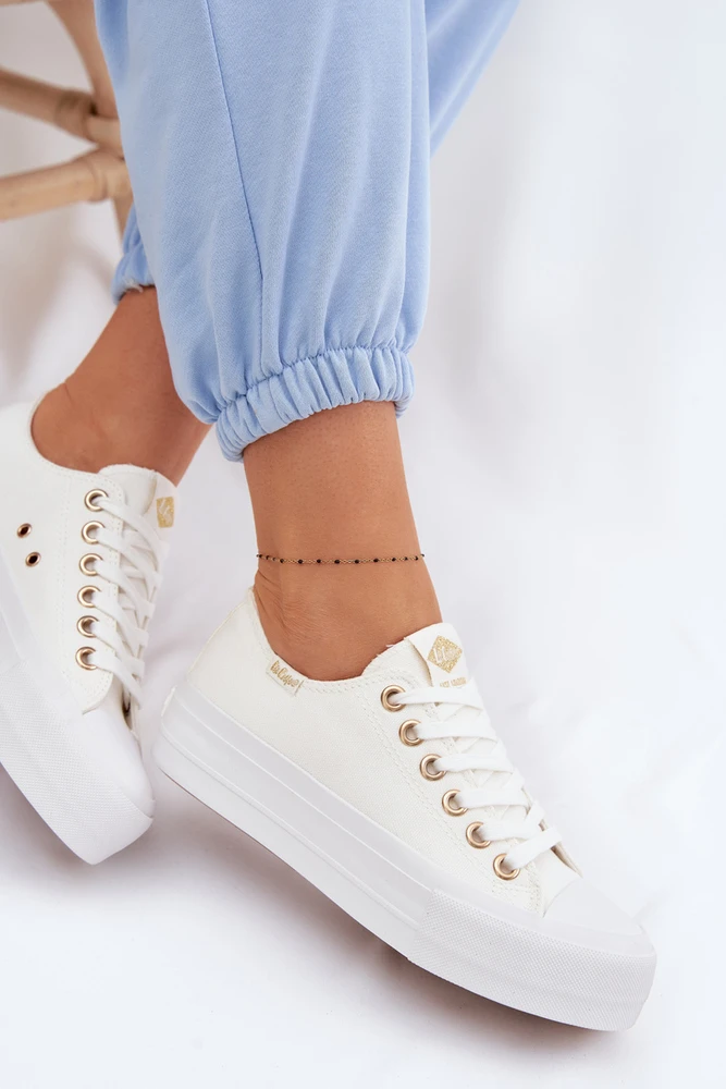 Lee Cooper Moteriški balti klasikiniai suvarstomi bateliai