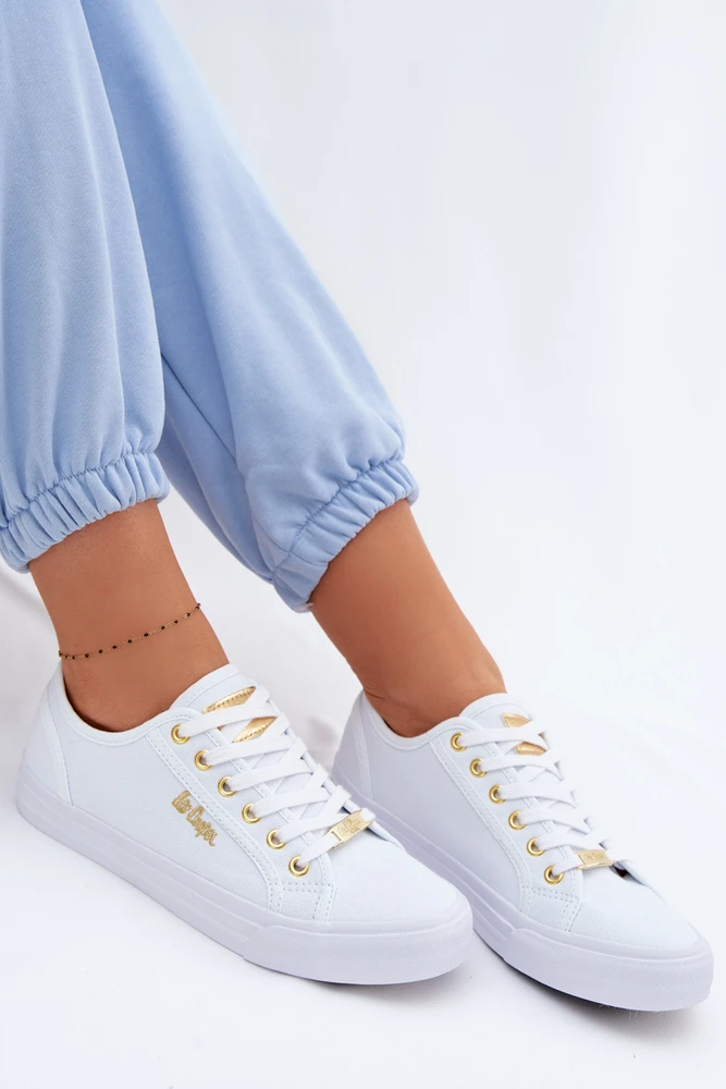 Lee Cooper Moteriški balti klasikiniai suvarstomi bateliai