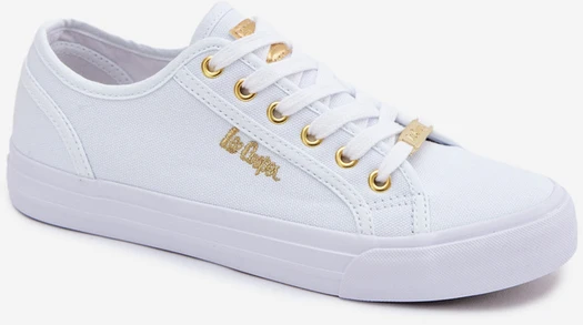 Lee Cooper Moteriški balti klasikiniai suvarstomi bateliai