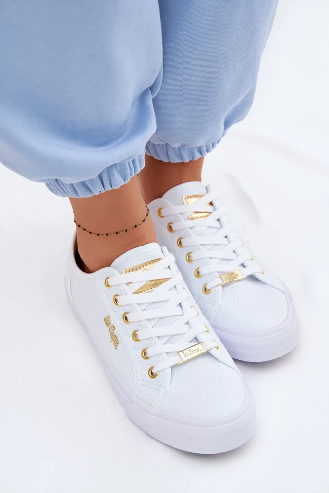 Lee Cooper Moteriški balti klasikiniai suvarstomi bateliai