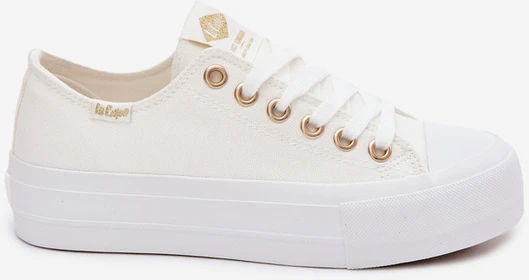 Lee Cooper Moteriški balti klasikiniai suvarstomi bateliai