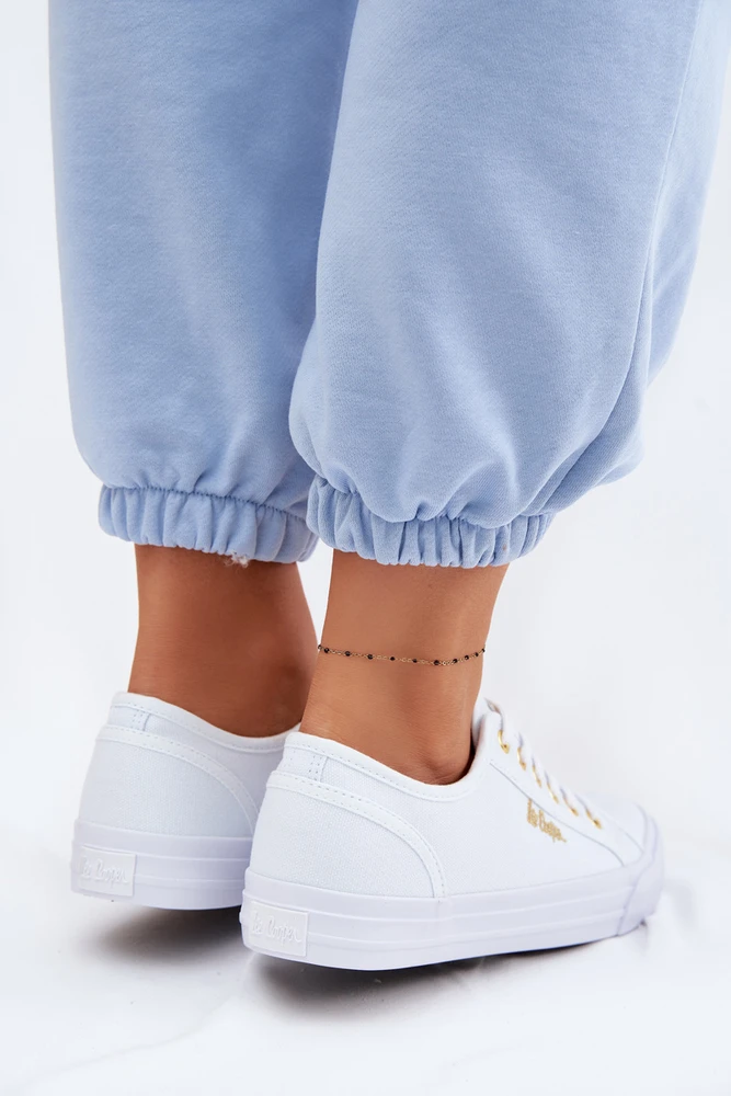 Lee Cooper Moteriški balti klasikiniai suvarstomi bateliai