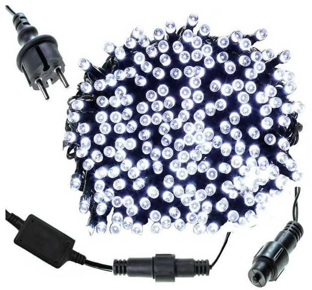 Eu Sandelis Lempučių girlianda su blyksnių/ žibančiu efektu, 300 LED šaltai balta LAMP33B