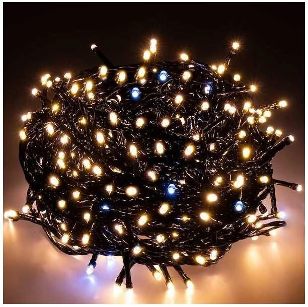 Eu Sandelis Lempučių girlianda su blyksnių/ žibančiu efektu, 200 LED šiltai balta, LAMP09CB