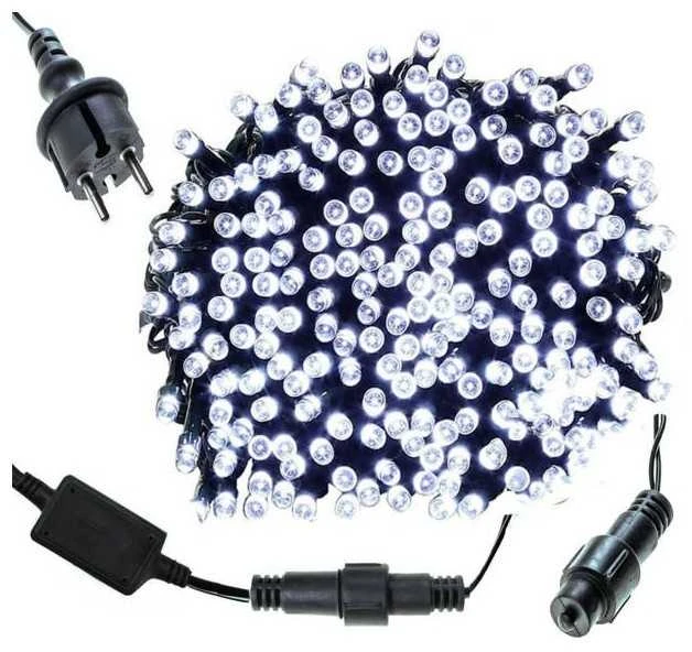 Eu Sandelis Lempučių girlianda su blyksnių/ žibančiu efektu, 1000 LED šaltai balta LAMP27B