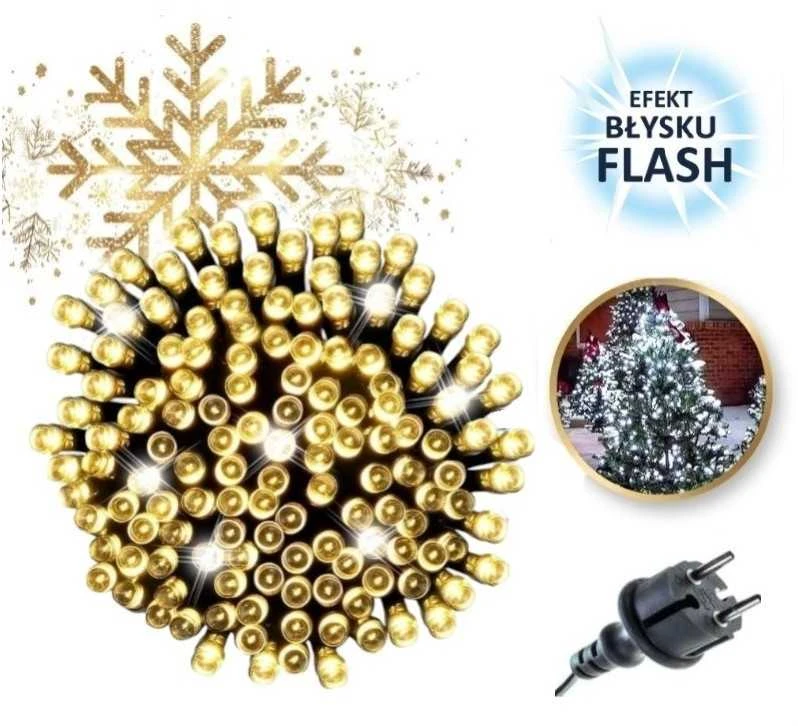 Eu Sandelis Lempučių girlianda su blyksnių/ žibančiu efektu, 100 LED šiltai balta LAMP08CB