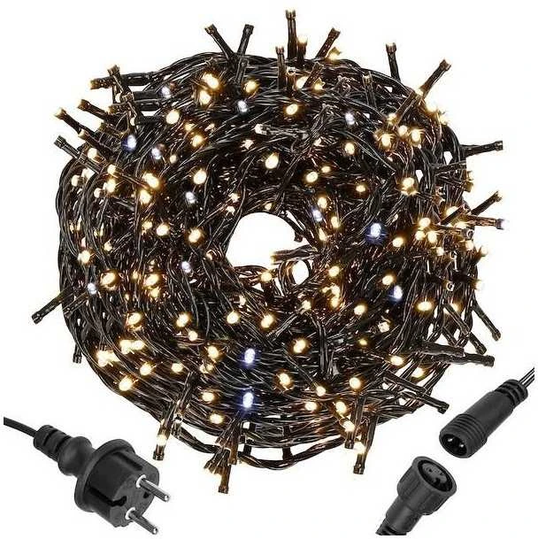 Eu Sandelis Lempučių girlianda su blyksnių/ žibančiu efektu, 100 LED šiltai balta LAMP08CB