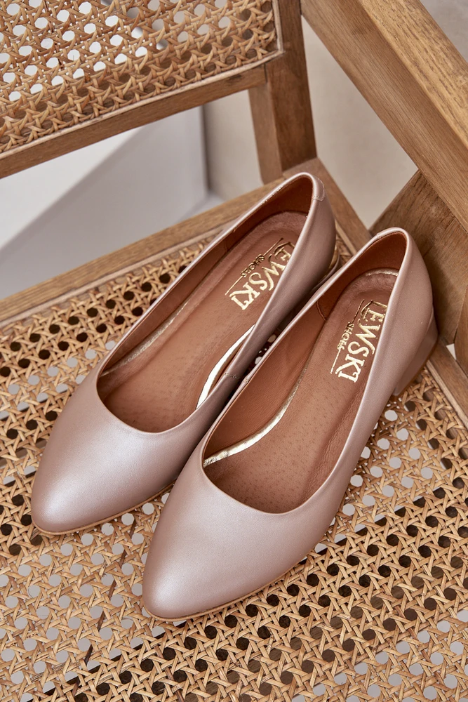Lewski Shoes Elegantiški natūralios odos bateliai patogiu kulnu