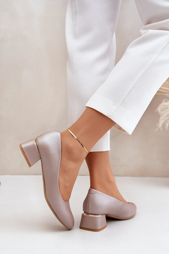 Lewski Shoes Elegantiški natūralios odos bateliai patogiu kulnu