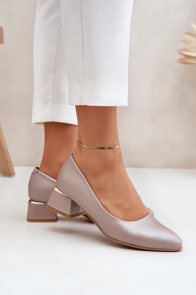 Lewski Shoes Elegantiški natūralios odos bateliai patogiu kulnu