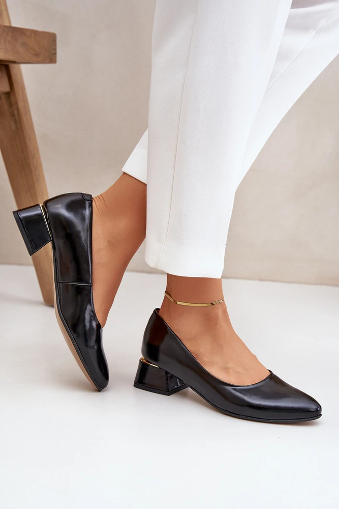Lewski Shoes Elegantiški natūralios odos bateliai patogiu kulnu