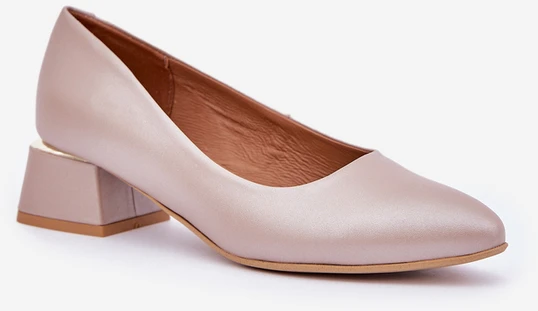 Lewski Shoes Elegantiški natūralios odos bateliai patogiu kulnu