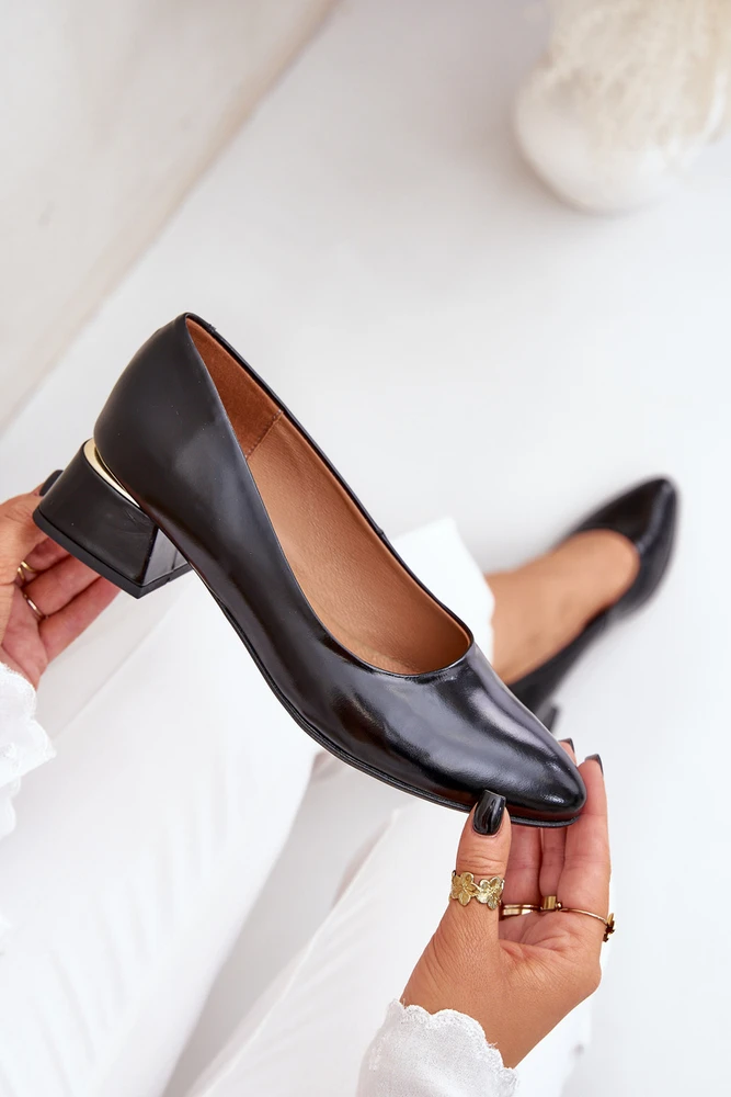 Lewski Shoes Elegantiški natūralios odos bateliai patogiu kulnu
