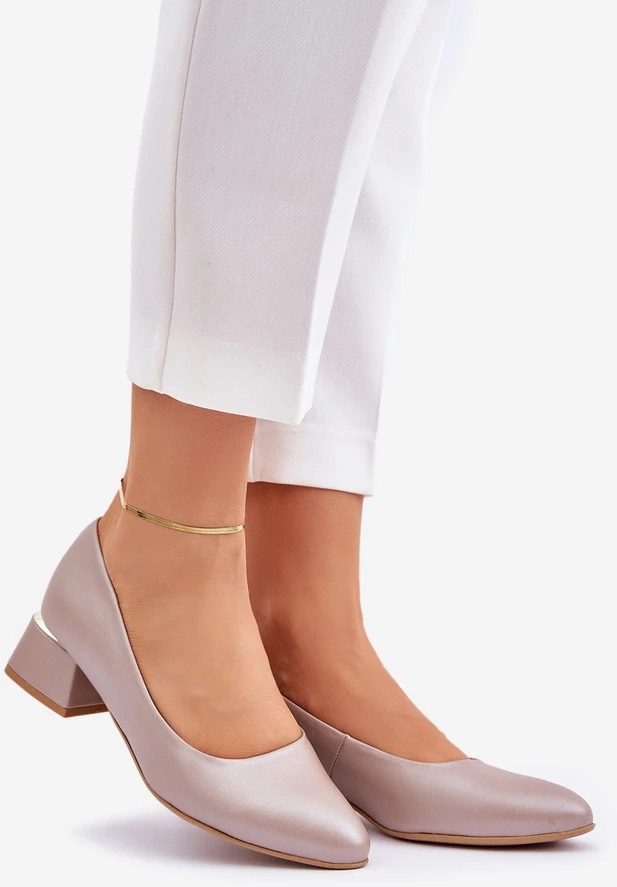Lewski Shoes Elegantiški natūralios odos bateliai patogiu kulnu