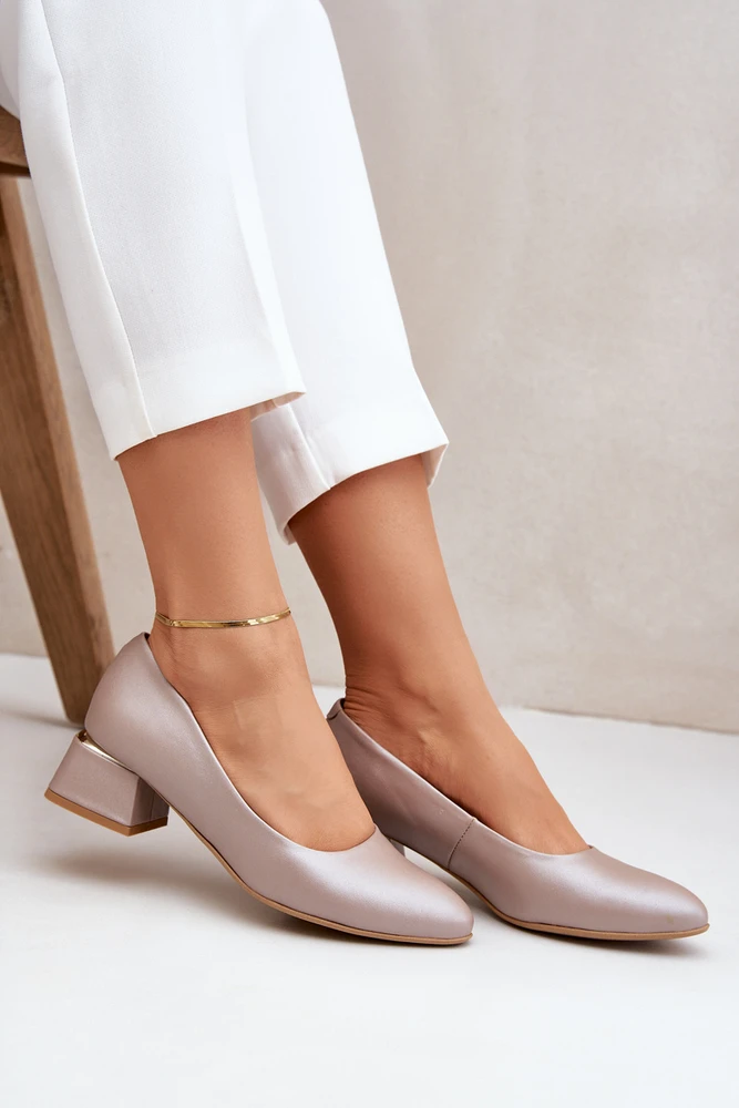 Lewski Shoes Elegantiški natūralios odos bateliai patogiu kulnu