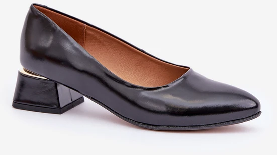 Lewski Shoes Elegantiški natūralios odos bateliai patogiu kulnu