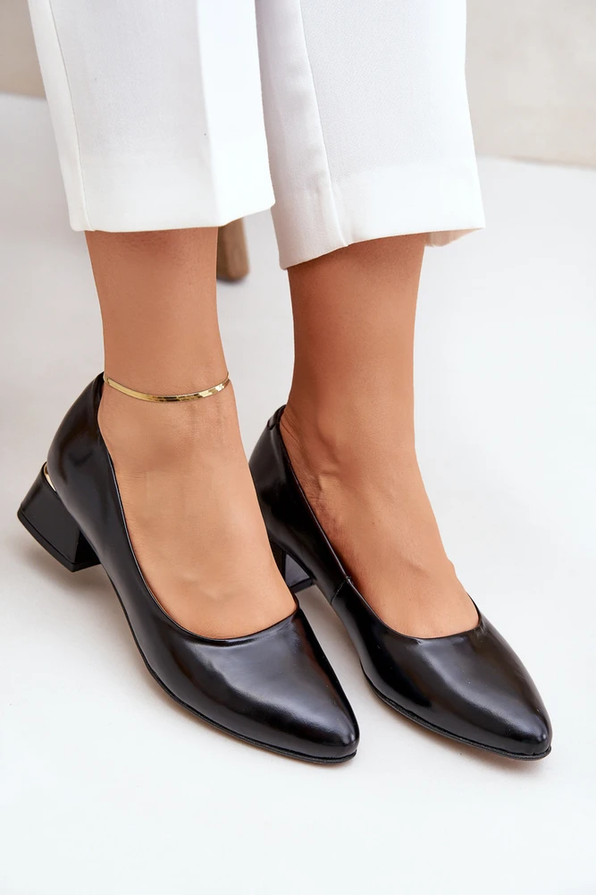 Lewski Shoes Elegantiški natūralios odos bateliai patogiu kulnu
