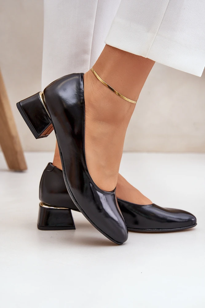 Lewski Shoes Elegantiški natūralios odos bateliai patogiu kulnu