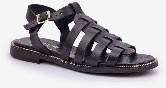 Lewski Shoes Natūralios odos juodos spalvos basutės
