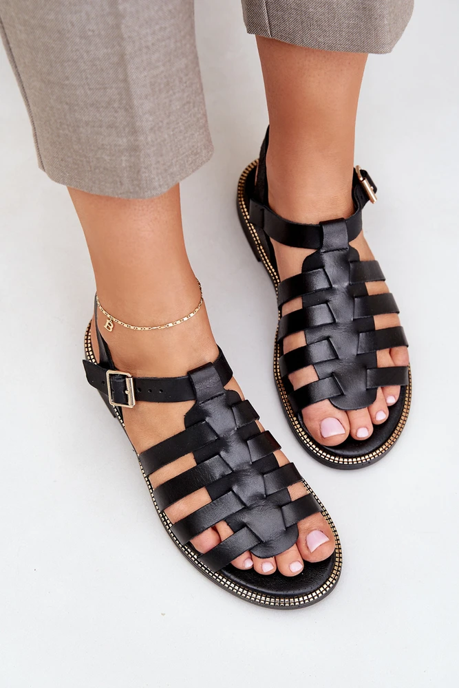 Lewski Shoes Natūralios odos juodos spalvos basutės