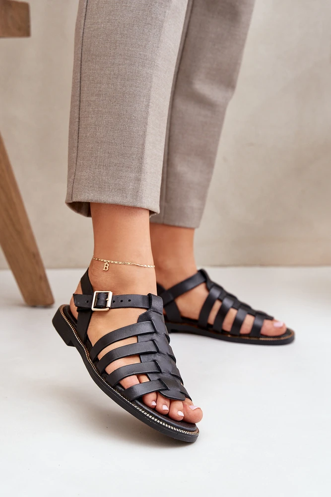 Lewski Shoes Natūralios odos juodos spalvos basutės