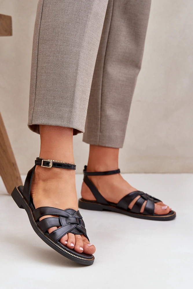 Lewski Shoes Natūralios odos klasikinės juodos basutės