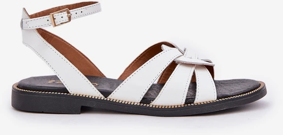 Lewski Shoes Natūralios odos klasikinės baltos basutės
