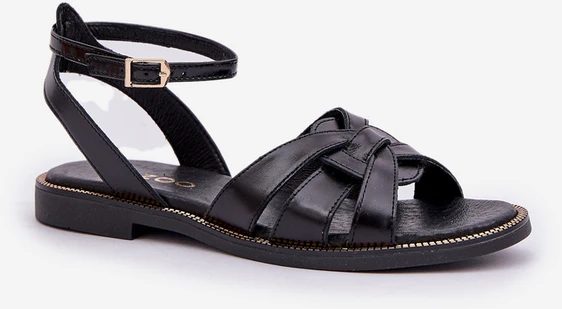 Lewski Shoes Natūralios odos klasikinės juodos basutės