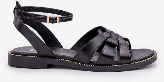Lewski Shoes Natūralios odos klasikinės juodos basutės