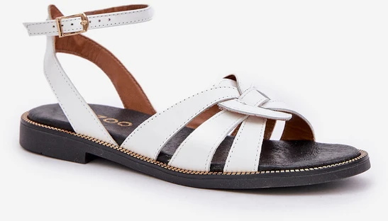 Lewski Shoes Natūralios odos klasikinės baltos basutės