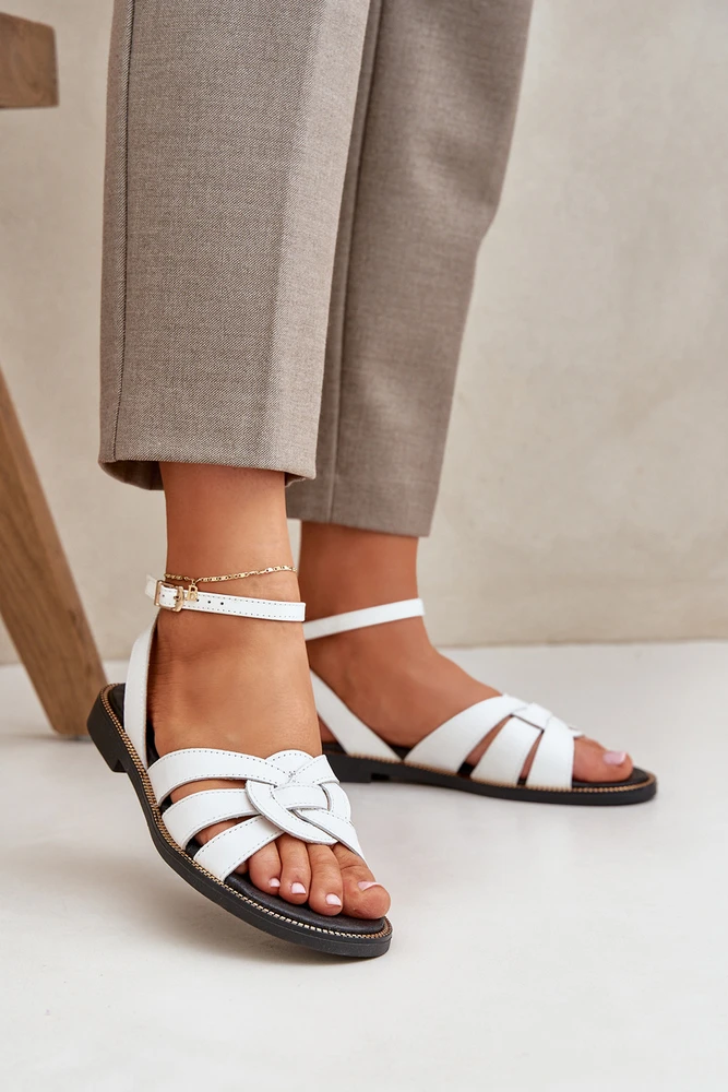 Lewski Shoes Natūralios odos klasikinės baltos basutės