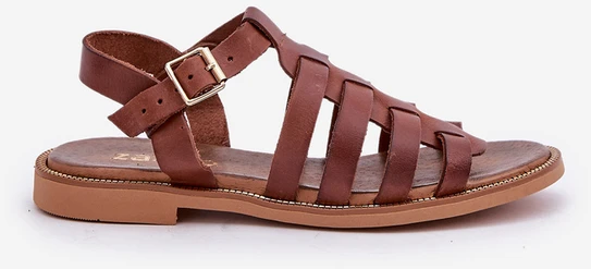 Lewski Shoes Natūralios odos rudos spalvos basutės