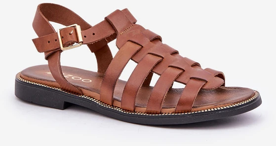 Lewski Shoes Natūralios odos rudos spalvos basutės