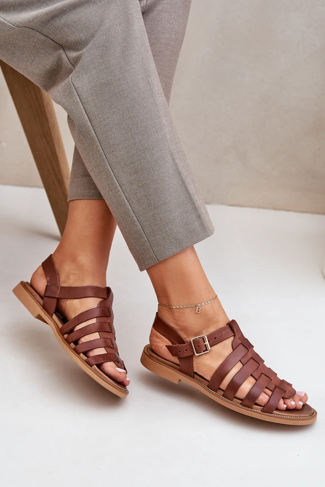 Lewski Shoes Natūralios odos rudos spalvos basutės