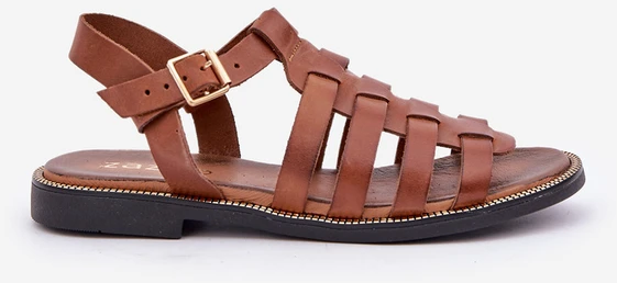 Lewski Shoes Natūralios odos rudos spalvos basutės