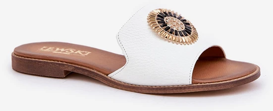 Lewski Shoes Natūralios odos šlepetės su puošmena