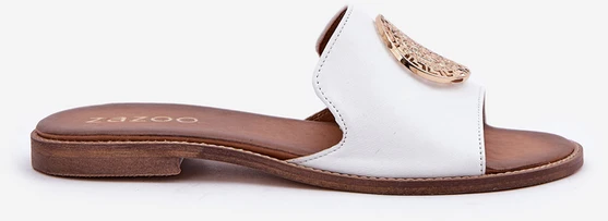 Lewski Shoes Natūralios odos šlepetės su puošmena