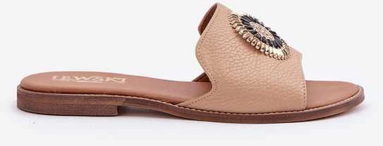 Lewski Shoes Natūralios odos šlepetės su puošmena