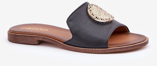 Lewski Shoes Natūralios odos šlepetės su puošmena