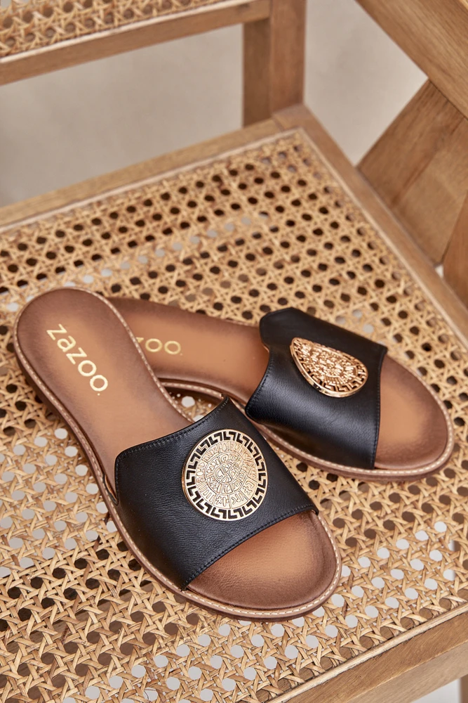 Lewski Shoes Natūralios odos šlepetės su puošmena