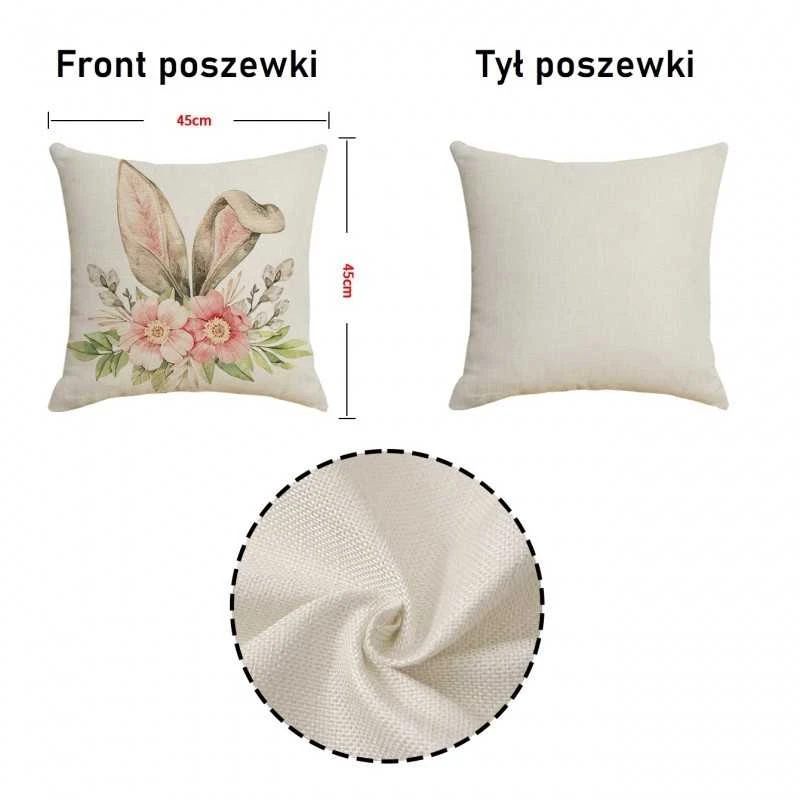 Eu Sandelis Lininis pagalvės užvalkalas 45 x 45 cm su gėlių puokštės raštu POD237